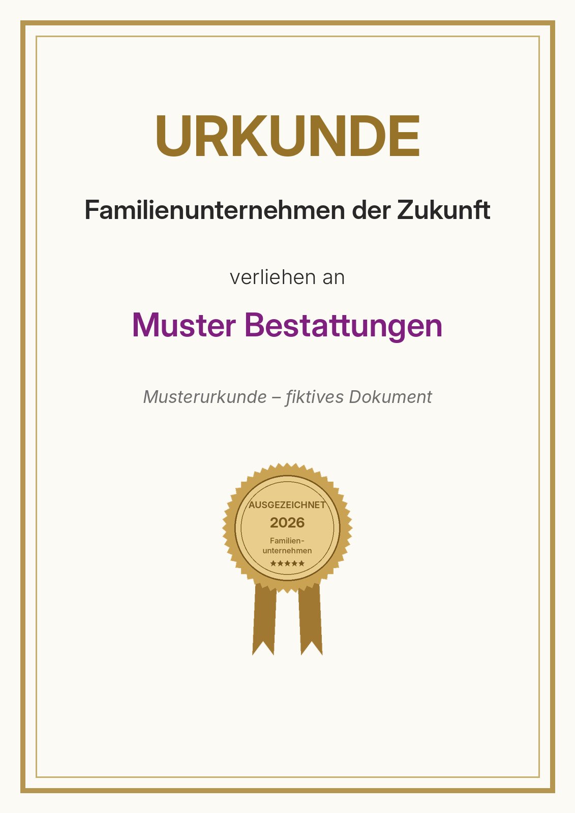 Presse Urkunde Auszeichnung